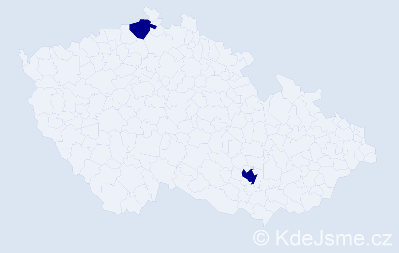 Jméno: 'Gregorio', počet výskytů 2 v celé ČR
