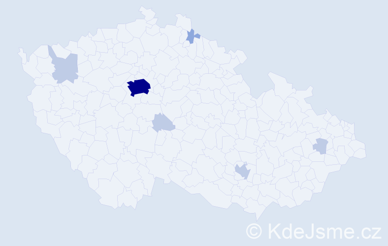 Jméno: 'Hieu', počet výskytů 16 v celé ČR