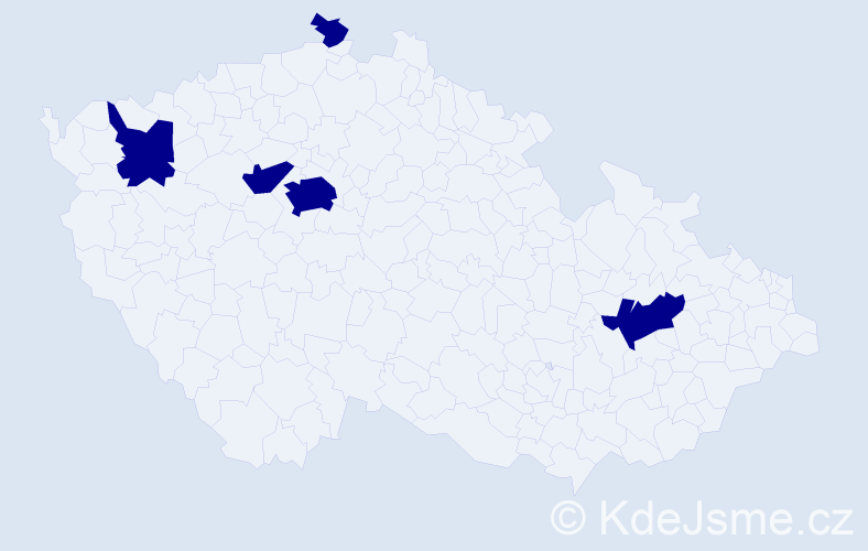 Jméno: 'Teuta', počet výskytů 5 v celé ČR