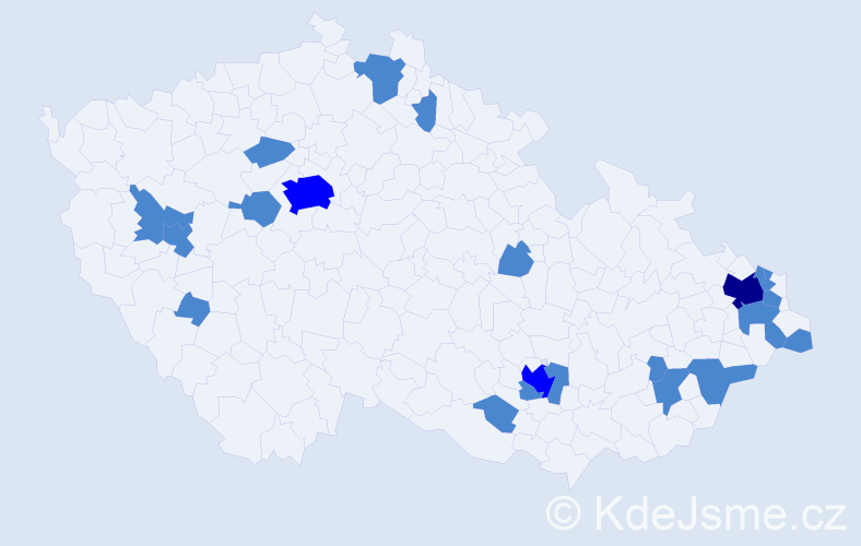 Jméno: 'Rudolfina', počet výskytů 25 v celé ČR