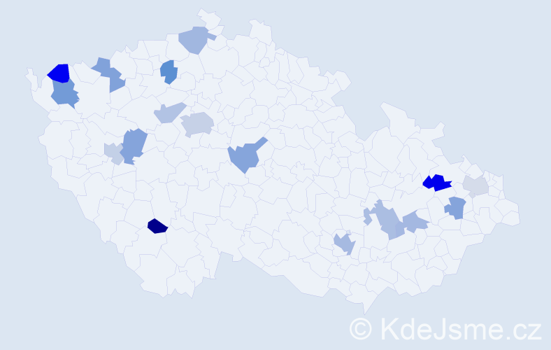 Jméno: 'Dylan', počet výskytů 24 v celé ČR