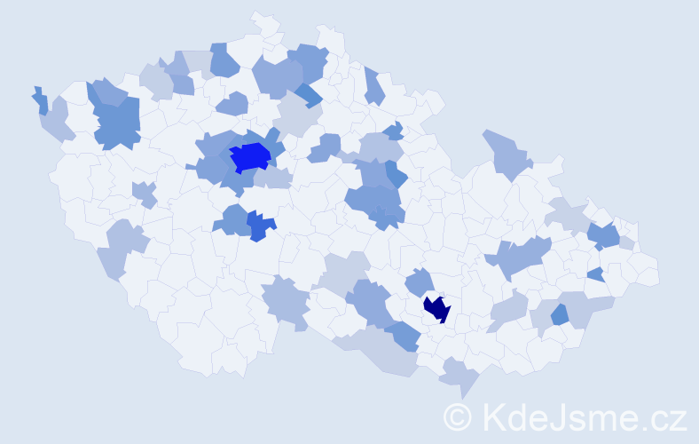 Jméno: 'Maya', počet výskytů 192 v celé ČR