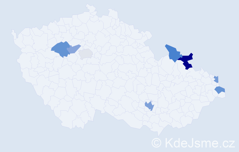 Jméno: 'Atanasios', počet výskytů 11 v celé ČR