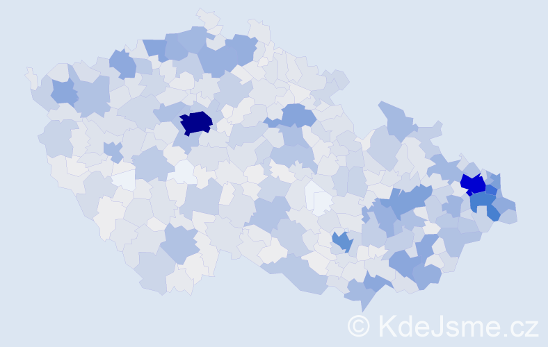 Jméno: 'Marián', počet výskytů 2543 v celé ČR