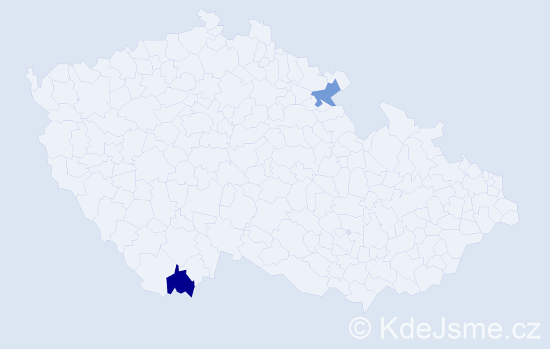 Jméno: 'Maria Ana', počet výskytů 2 v celé ČR
