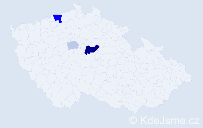 Jméno: 'Lidya', počet výskytů 3 v celé ČR