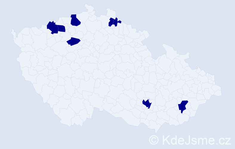 Jméno: 'Christl', počet výskytů 8 v celé ČR