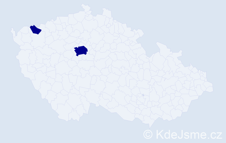 Jméno: 'Thi Minh', počet výskytů 2 v celé ČR