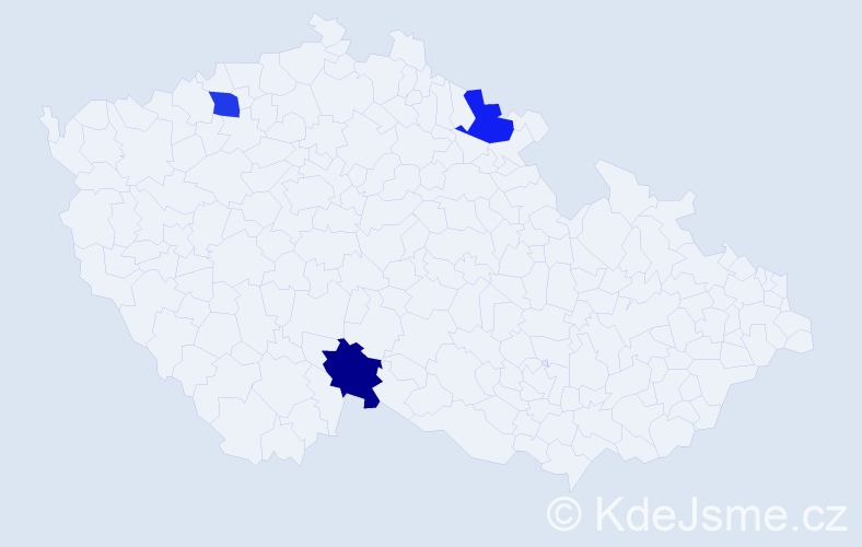 Jméno: 'Bronislawa', počet výskytů 3 v celé ČR