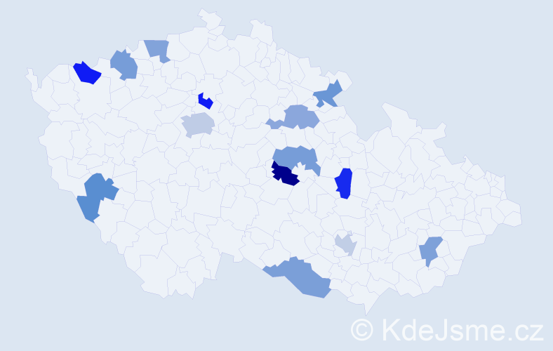 Jméno: 'Tra', počet výskytů 16 v celé ČR