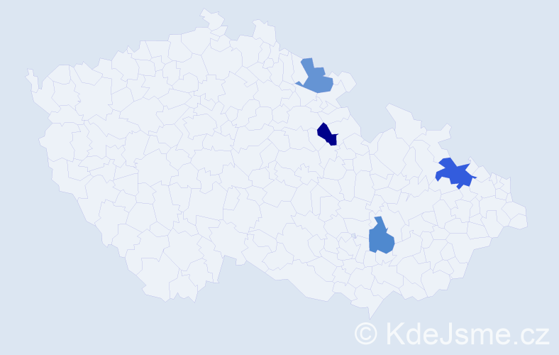 Jméno: 'Víťa', počet výskytů 5 v celé ČR