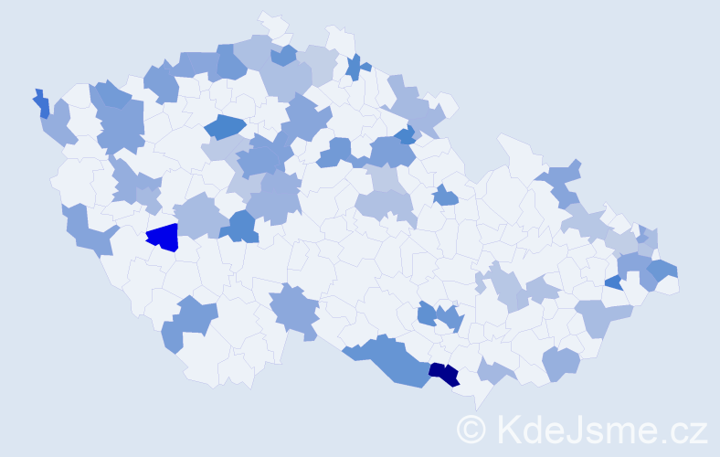 Jméno: 'Jasmin', počet výskytů 96 v celé ČR