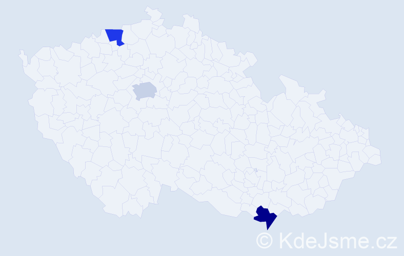 Jméno: 'Yongfen', počet výskytů 3 v celé ČR