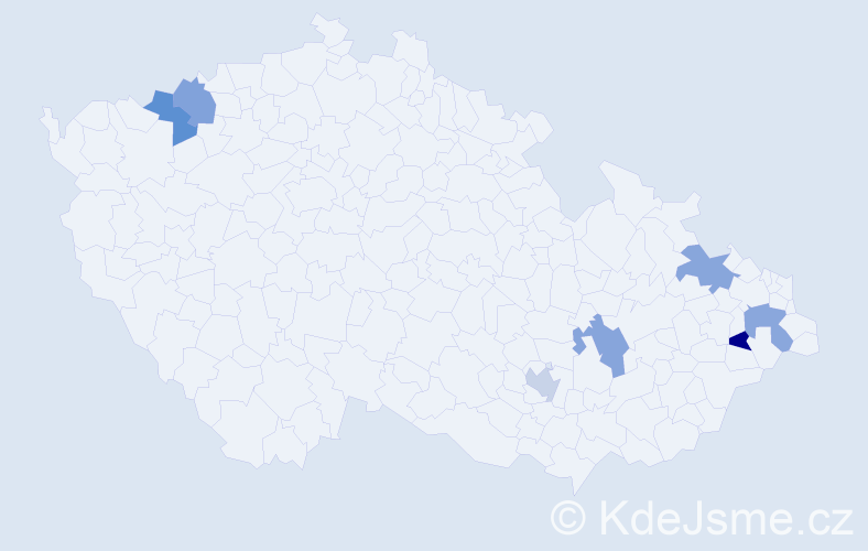 Jméno: 'Matty', počet výskytů 7 v celé ČR