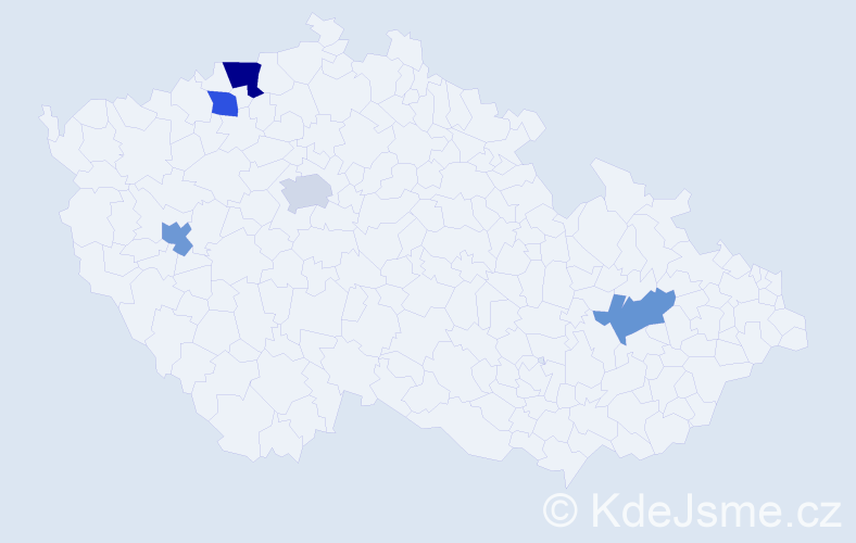 Jméno: 'Demetr', počet výskytů 6 v celé ČR