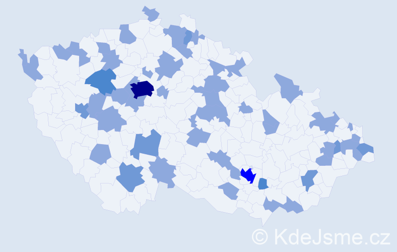 Jméno: 'Ondra', počet výskytů 72 v celé ČR