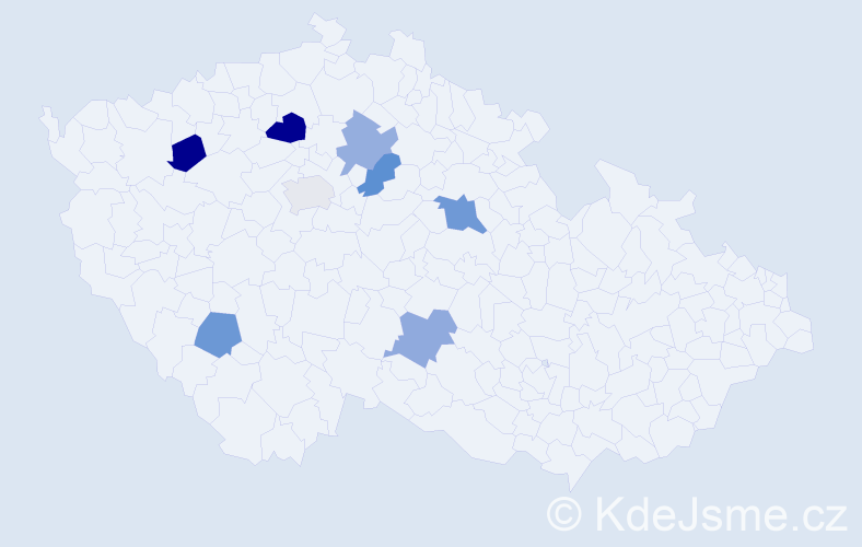 Jméno: 'Nyamdorj', počet výskytů 10 v celé ČR