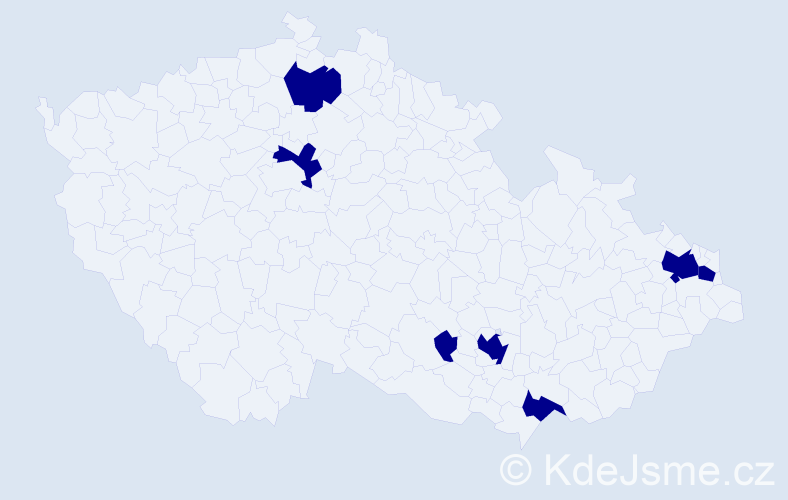 Jméno: 'Daniel Karel', počet výskytů 7 v celé ČR