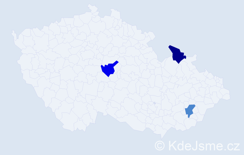 Jméno: 'Hedvig', počet výskytů 3 v celé ČR