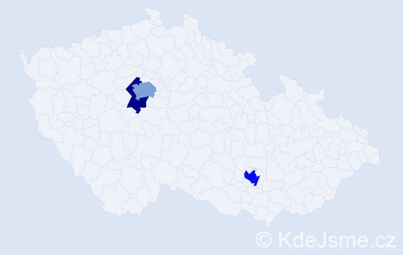 Jméno: 'Majd', počet výskytů 5 v celé ČR