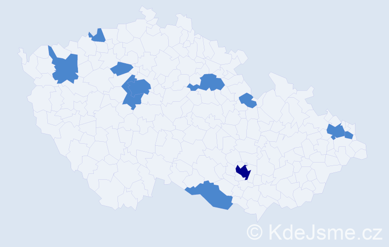 Jméno: 'Elia', počet výskytů 13 v celé ČR