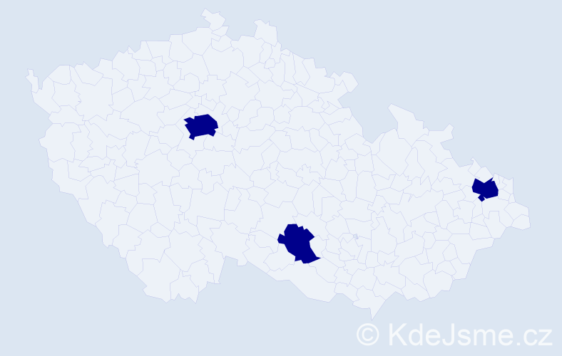Jméno: 'Joseph John', počet výskytů 3 v celé ČR