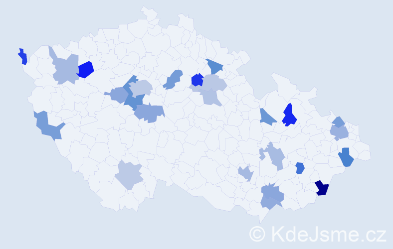 Jméno: 'Melichar', počet výskytů 37 v celé ČR