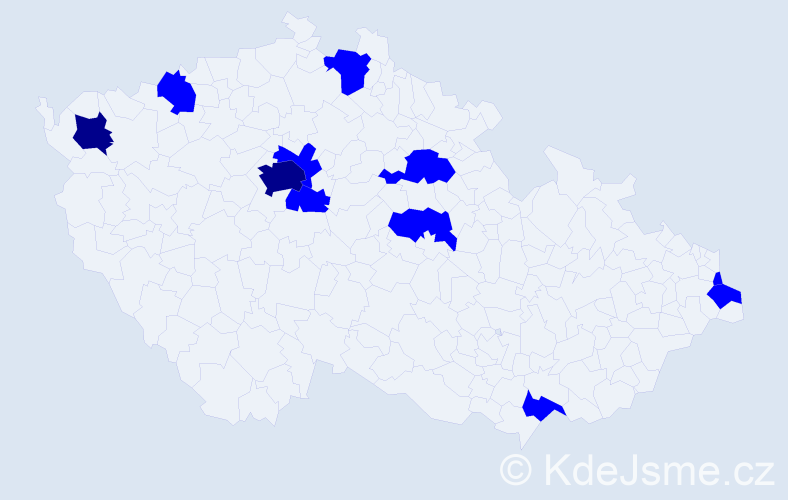 Jméno: 'Ljuben', počet výskytů 13 v celé ČR