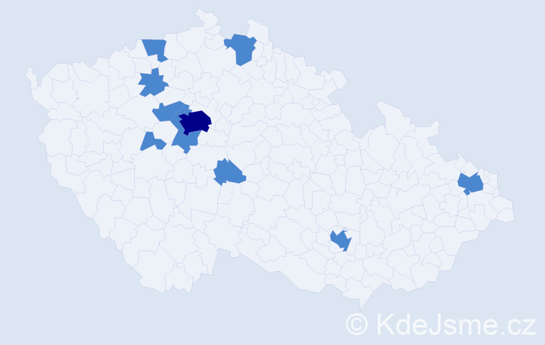 Jméno: 'Hanan', počet výskytů 12 v celé ČR