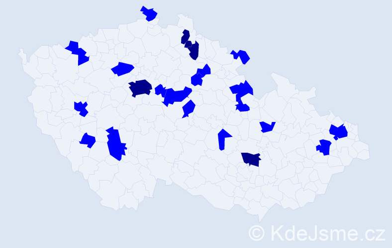 Jméno: 'Bohuška', počet výskytů 28 v celé ČR