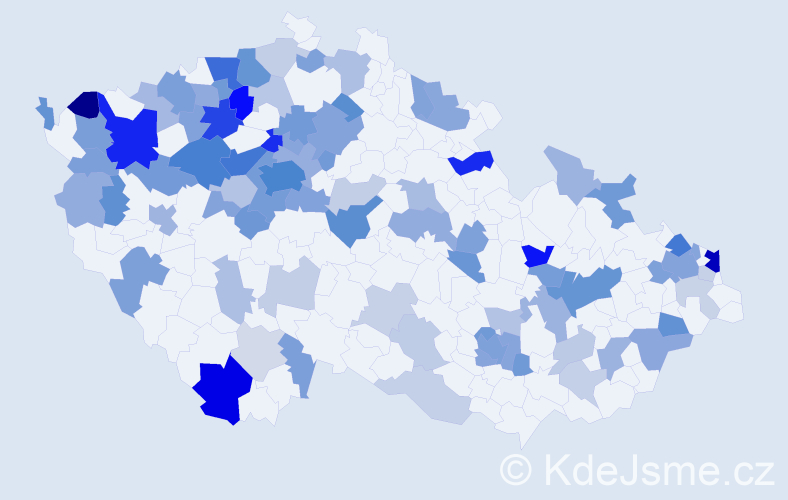 Jméno: 'Malvína', počet výskytů 222 v celé ČR