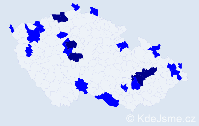 Jméno: 'Jirka', počet výskytů 29 v celé ČR