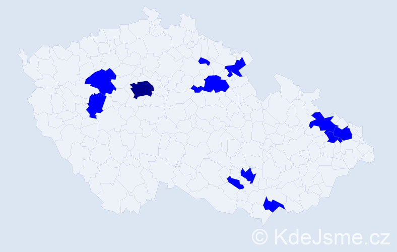 Jméno: 'Vasileios', počet výskytů 13 v celé ČR