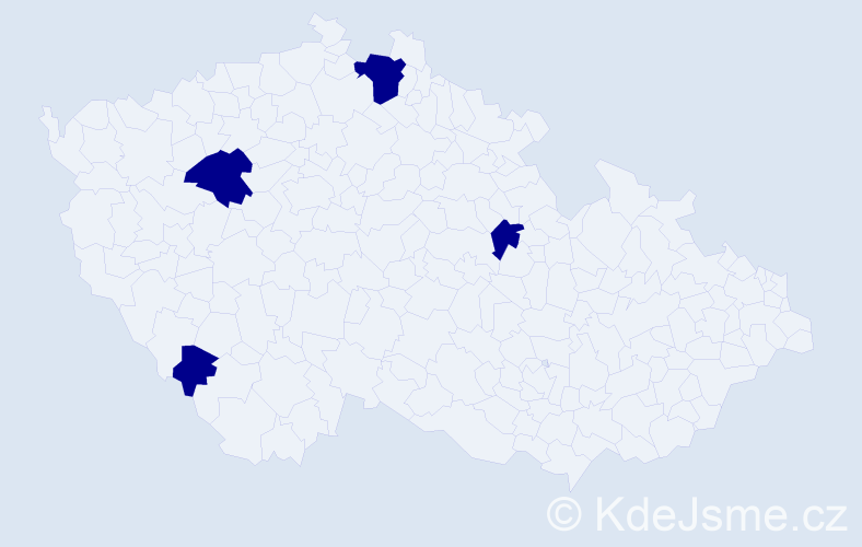 Jméno: 'Eliška Daniela', počet výskytů 4 v celé ČR