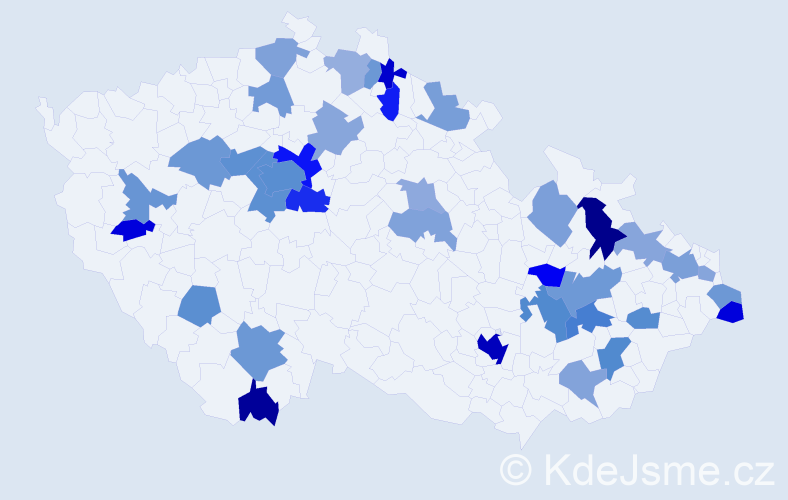 Jméno: 'Matthew', počet výskytů 73 v celé ČR