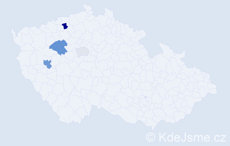 Jméno: 'Nhat Huy', počet výskytů 5 v celé ČR