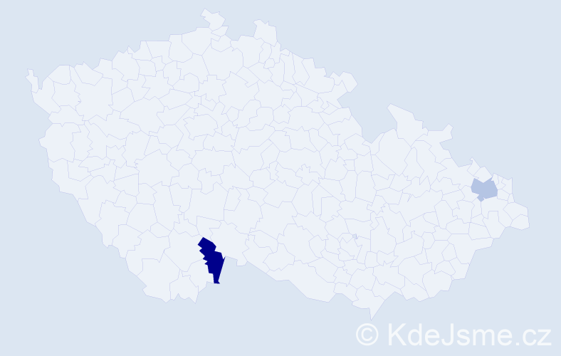 Jméno: 'Hava', počet výskytů 2 v celé ČR