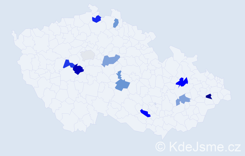 Jméno: 'Lukrécie', počet výskytů 11 v celé ČR