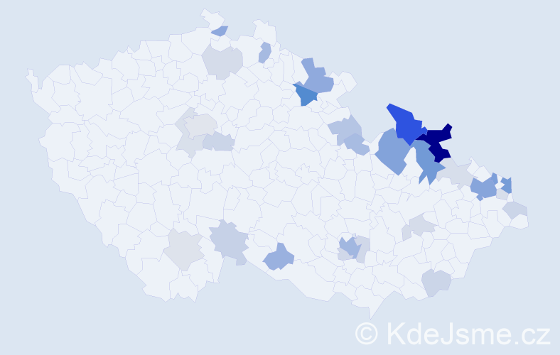 Jméno: 'Kostas', počet výskytů 78 v celé ČR