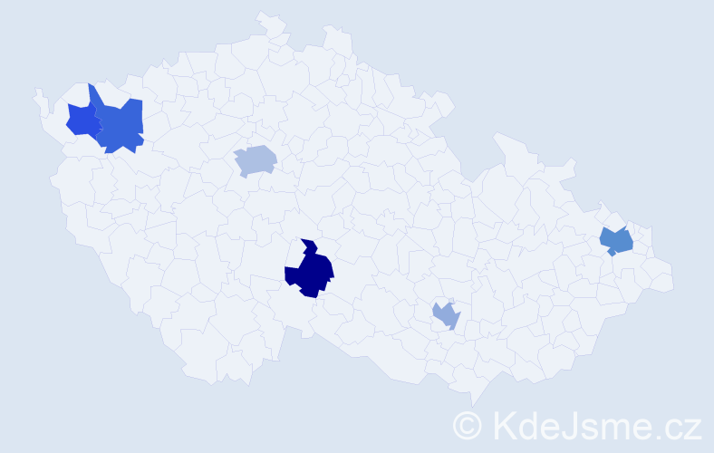 Jméno: 'Rayen', počet výskytů 8 v celé ČR