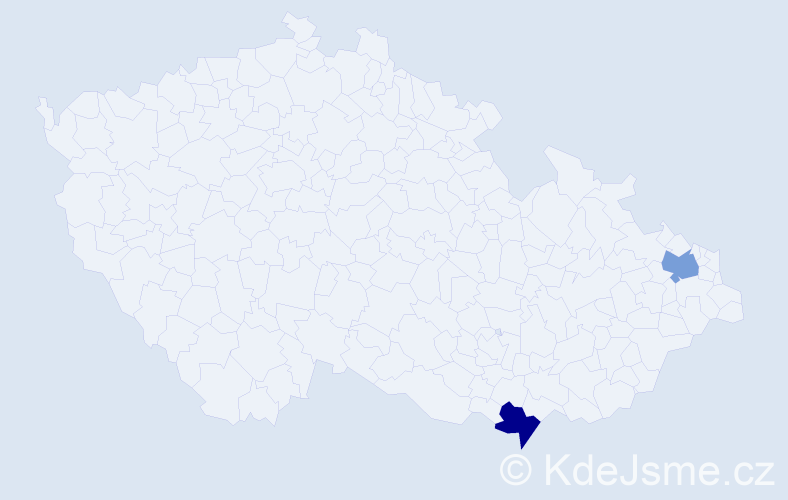 Jméno: 'Artim', počet výskytů 2 v celé ČR