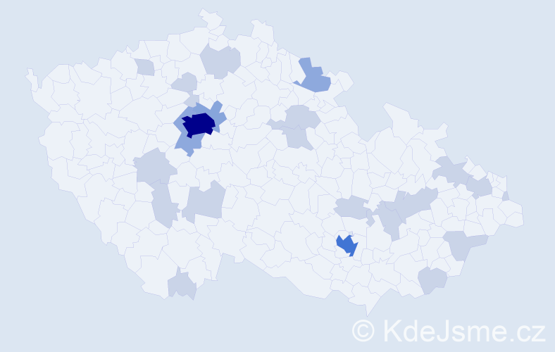 Jméno: 'Davide', počet výskytů 45 v celé ČR
