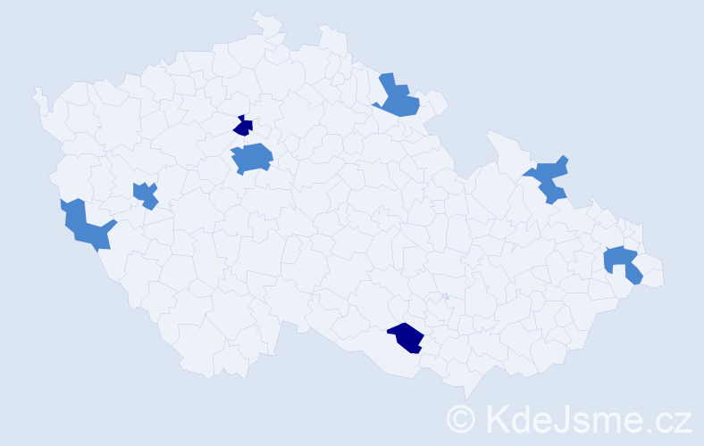 Jméno: 'Karmela', počet výskytů 12 v celé ČR