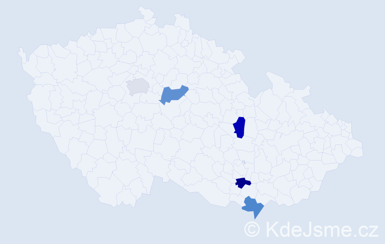 Jméno: 'Marcela Anna', počet výskytů 5 v celé ČR