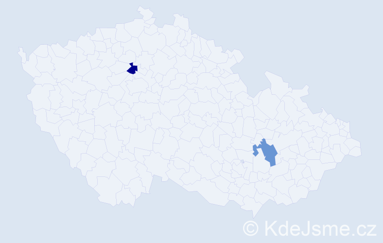 Jméno: 'Vehbija', počet výskytů 2 v celé ČR