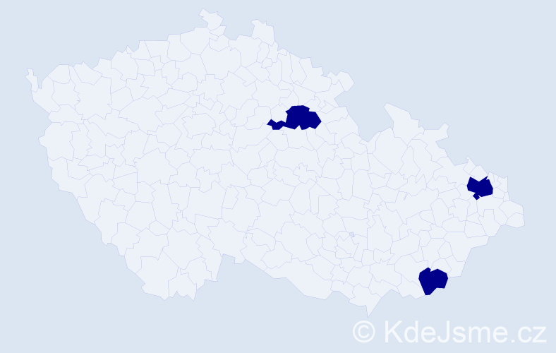Jméno: 'Tobias Daniel', počet výskytů 3 v celé ČR