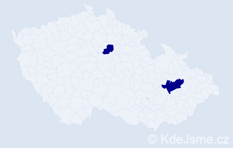 Jméno: 'Kristelle', počet výskytů 2 v celé ČR