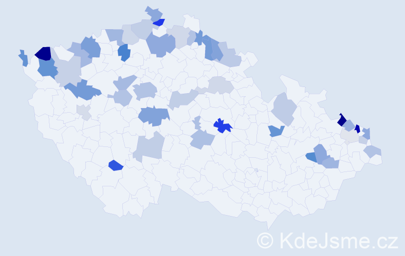 Jméno: 'Beno', počet výskytů 73 v celé ČR