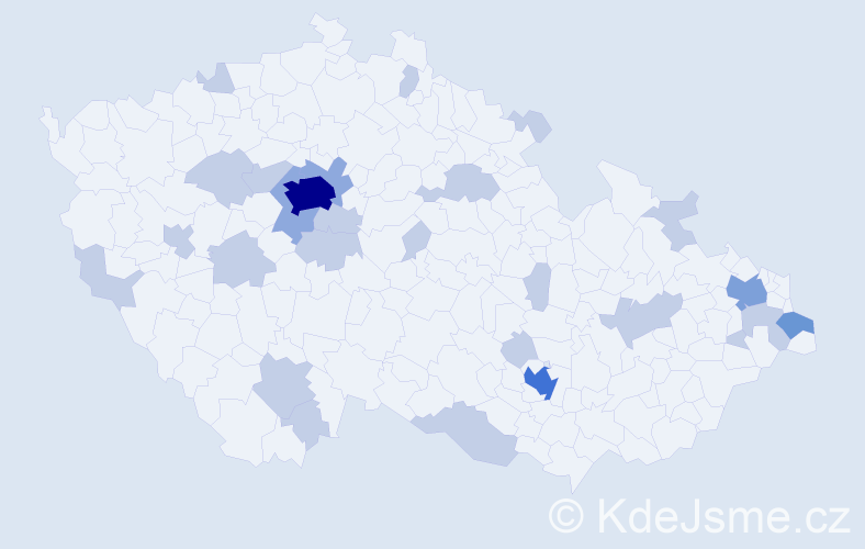 Jméno: 'Natanael', počet výskytů 49 v celé ČR