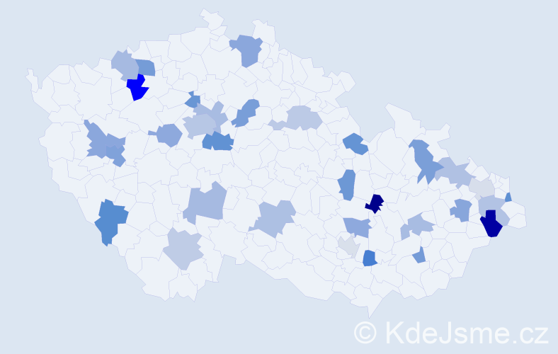 Jméno: 'Vladivoj', počet výskytů 45 v celé ČR
